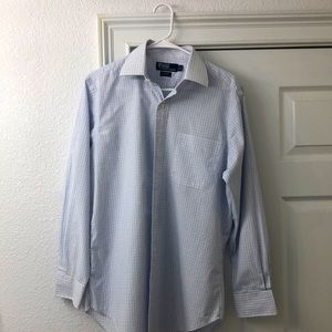 Men’s Polo Thin-line Plaid Dress Shirt